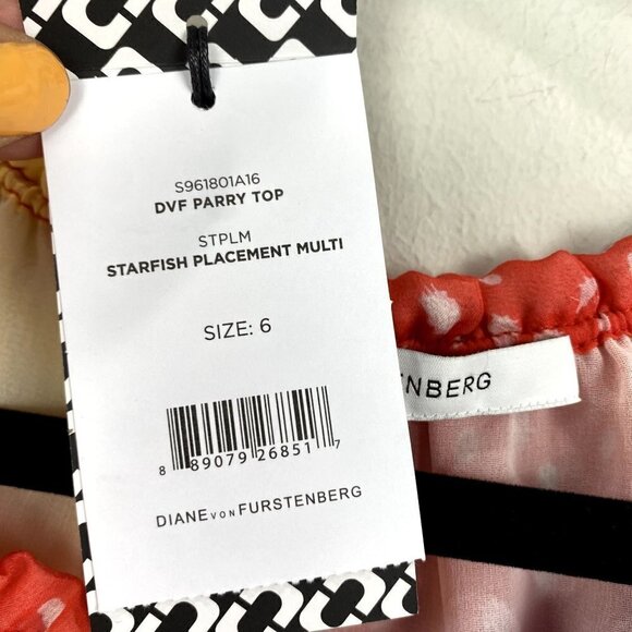 Diane von Furstenberg Parry Top Silk NWT 6 - Picture 4 of 10